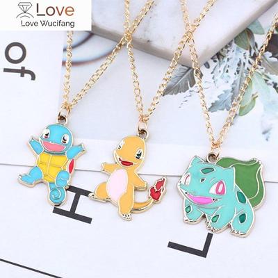 Pok éMon Pendant Necklaces For Women Men Cartoon Anime Pikachu Charmander Bulbasaur Fashion Design Korean Best Friend Jewelry