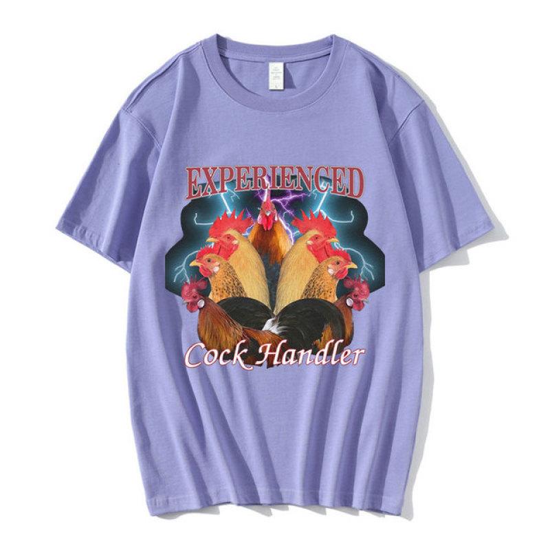 

Забавная профессиональная футболка с рисунком курицы и петуха, мужские повседневные хлопковые футболки большого размера в стиле Харадзюку, уличная одежда S