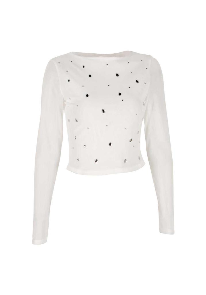 Women's Summer Casual Semi-Sheer Printed Slim-Fit Long-Sleeve T-Shirt