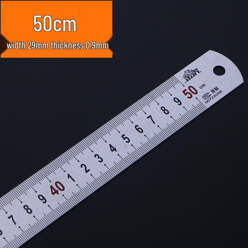 Righello in Acciaio Inossidabile da 1 m, Disponibile nelle Misure da 1,2 m, 1,5 m, 2 m e 15/20/30/50/60 cm, Piastra in Acciaio Spessorata