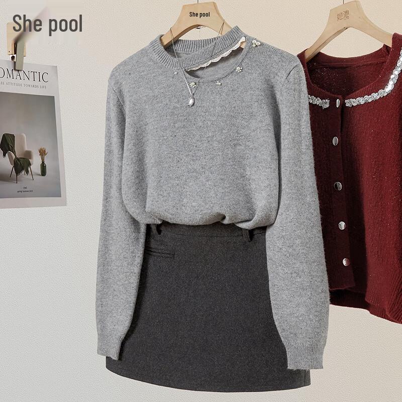 

Women s Elegant Hollow Out Beaded Short Sweater L