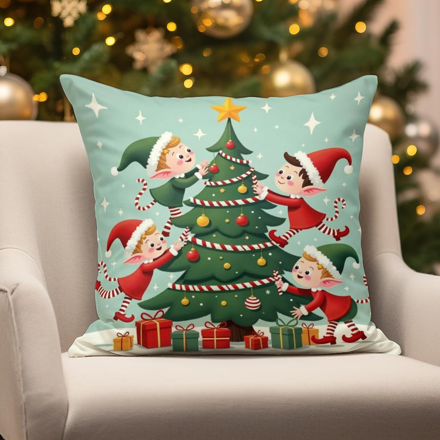 Dekoration für Zuhause Weihnachtlich Niedliche Kissenbezüge Geeignet für Sofa Schlafzimmer Auto Kissenbezug Kissen Rechteckiges Rückenkissen
