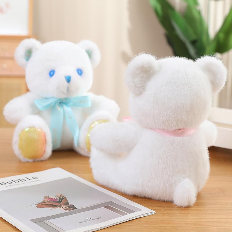 Colorful Teddy Bear Plush Toys Super Soft Bear Huggable Pillow Cartoon Stuffed Animal Doll Children Kids Birthday Christmas Gift