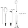 1pc 2-In-1 Handheld Rechargeable Mixer Usb Egg Whisk Milk Foamer 3 Speed Levels Pink For Coffee Baking Kitchen Tool Barware