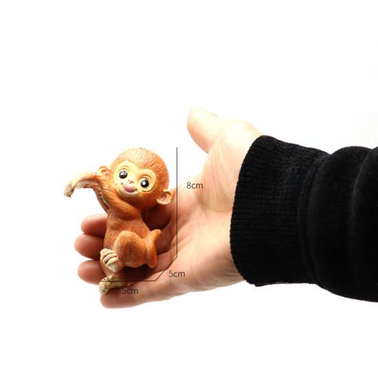 Monkey Figurine Realistic Vivid Appearance Cartoon Detailed High Simulation Resin Mini Monkey Fish Tank Decoration Aquarium Ornament
