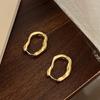 Trendy Geometric Ear Clips Comfortable Irregular Hoop Earrings for Women Girl Fashionable Unique Valentines Day Gift