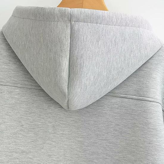 Autumn Spring Women Coat Hooded Drawstring Long Sleeves Pockets Zip-up Elastic Cuff Hem Loose Sport Hoodie Casual Daily Wear Jacket