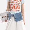Denim Tasche Damen Umhängetasche Bauchtasche Pendler Crossbody Tasche