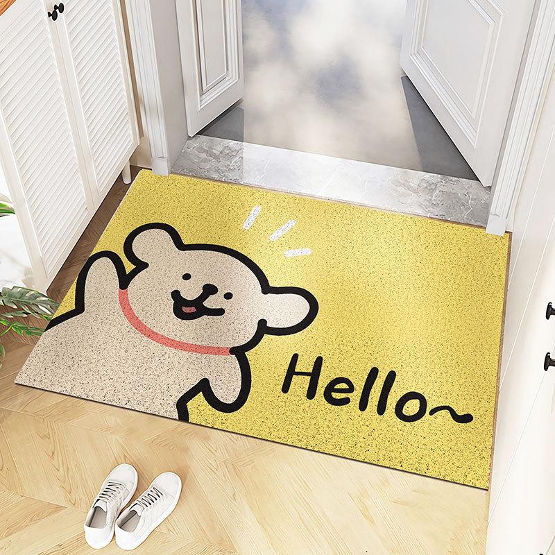 Cartoon Dog Diatom Mud Floor Mat Welcome Carpet for Living Room Entryway Non-Slip Bathroom Shower Area Footpad Kitchen Decor Rug