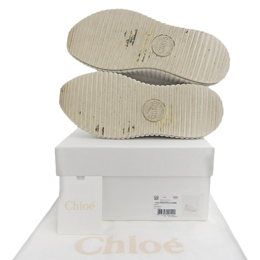 CHLOE NAMA sneakers, women's, white, size 38 shoes white fabricUsed
