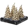 Bougies Chauffe-plat En Forme De Sapin - KAEMINGK - Lot De 4 - 7 Cm - Doré - Sans Parfum