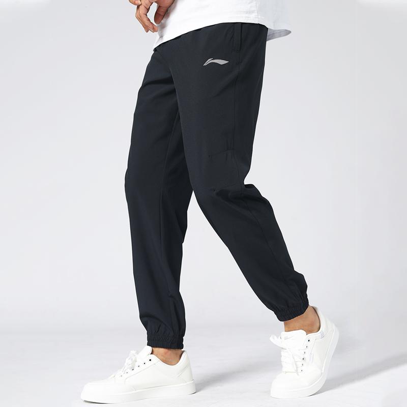 Li-Ning Lightweight Loose Fit Quick Dry Casual Running Pants Men Bottoms Black AYKU789-1