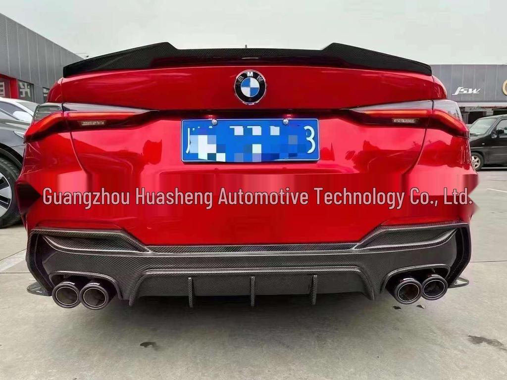 3D Style Carbon Fiber Rear Diffuser & Corner Extensions for BMW 4 Series G22 Coupe
