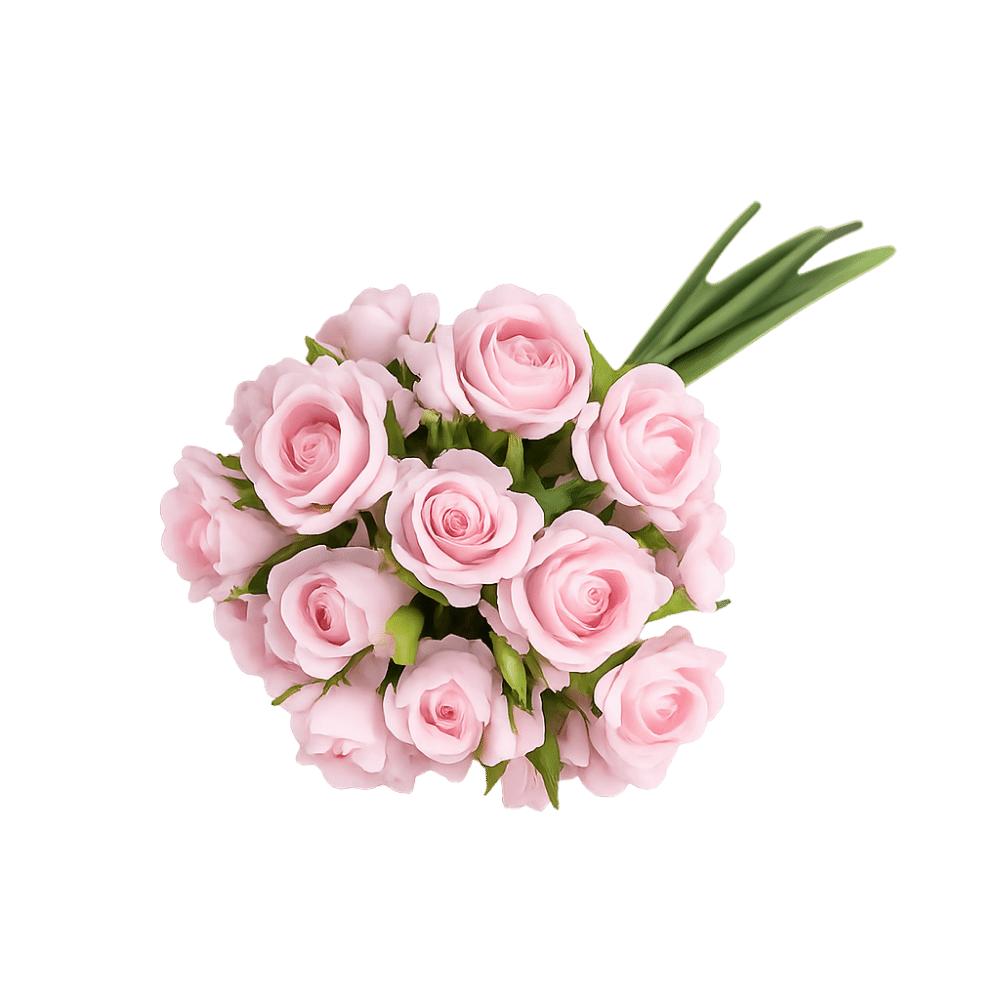 18 Heads Rose Artificial Flower Silk Petals Multicolor Rose Bundle Green Stem Photo Props Desktop Ornament Home Decoration розовый