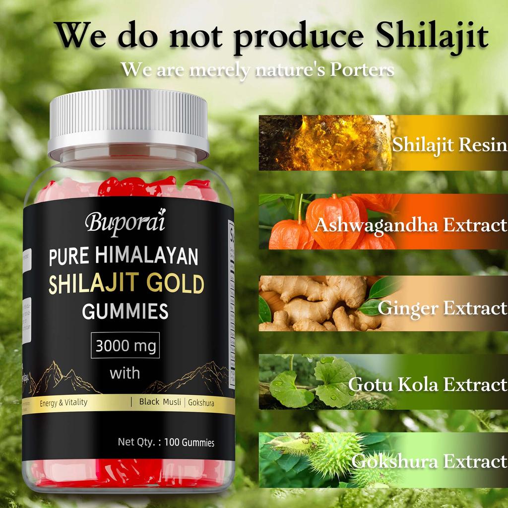 Gommose Shiraiji 100% naturali, contenenti estratto di Ashwagandha, aumentano l'energia, senza OGM, senza zuccheri.