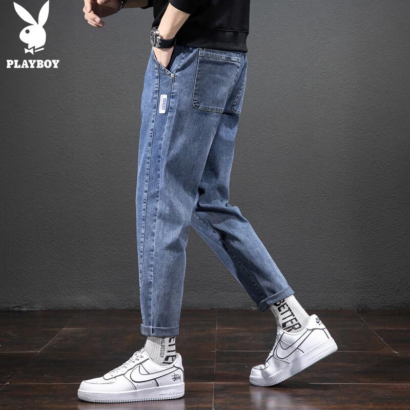 PLAYBOY Men's Straight Fit Stretch Casual Jeans