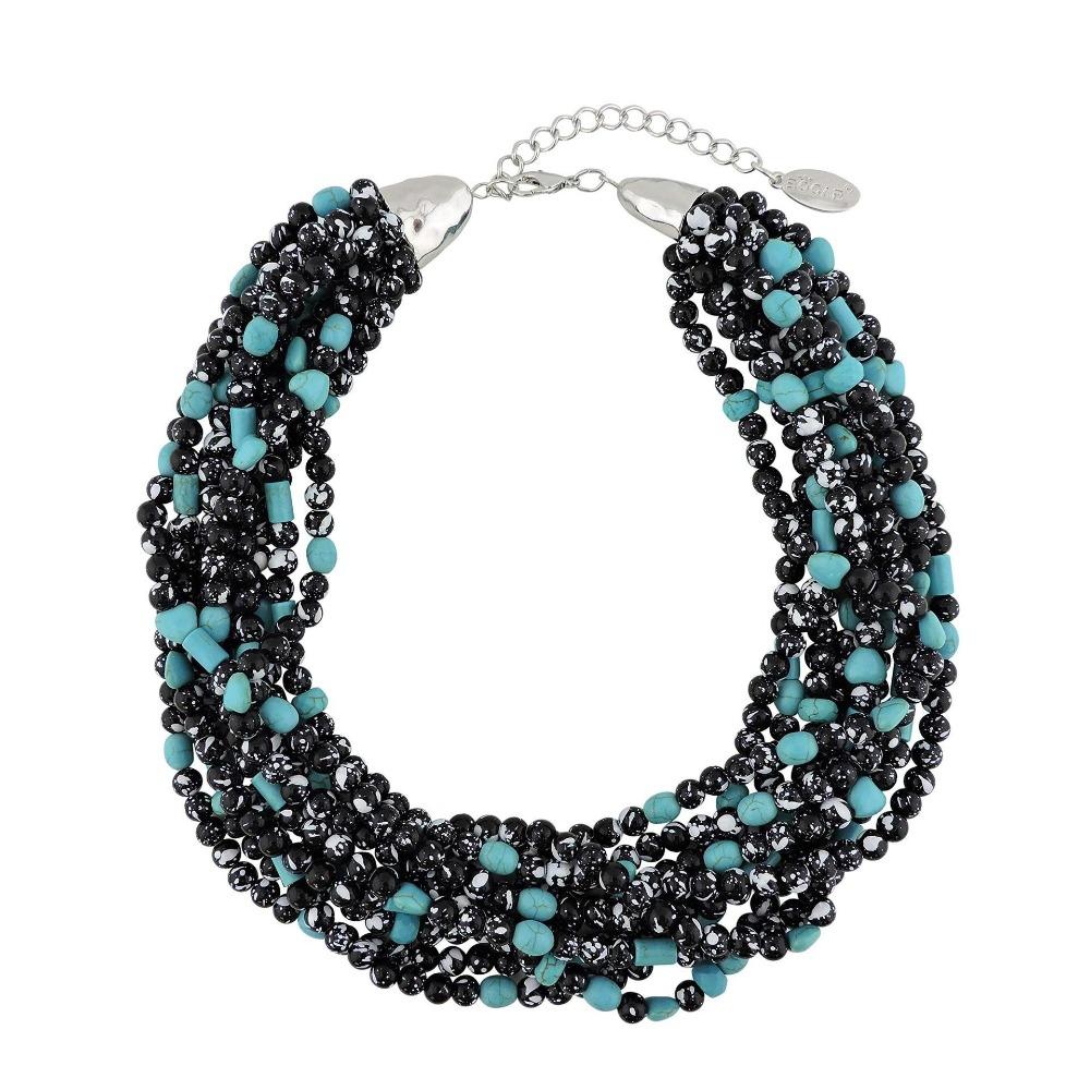 Multi-layer Beaded Necklace, Acrylic Turquoise European and American Style Necklace, High-end Accessories