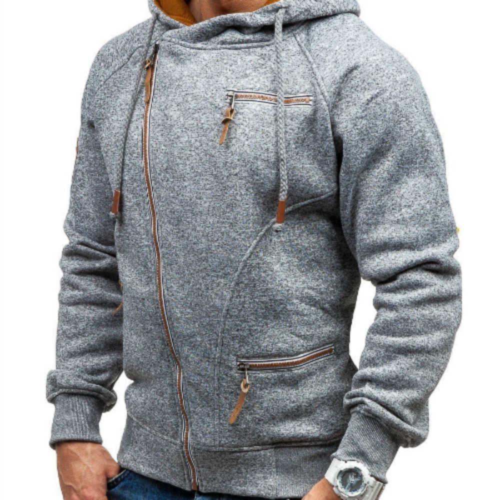 Herren Kapuzenpullover, modische Kleidung, seitlicher Reißverschluss, lässige Tops, Herren-Sweatshirt