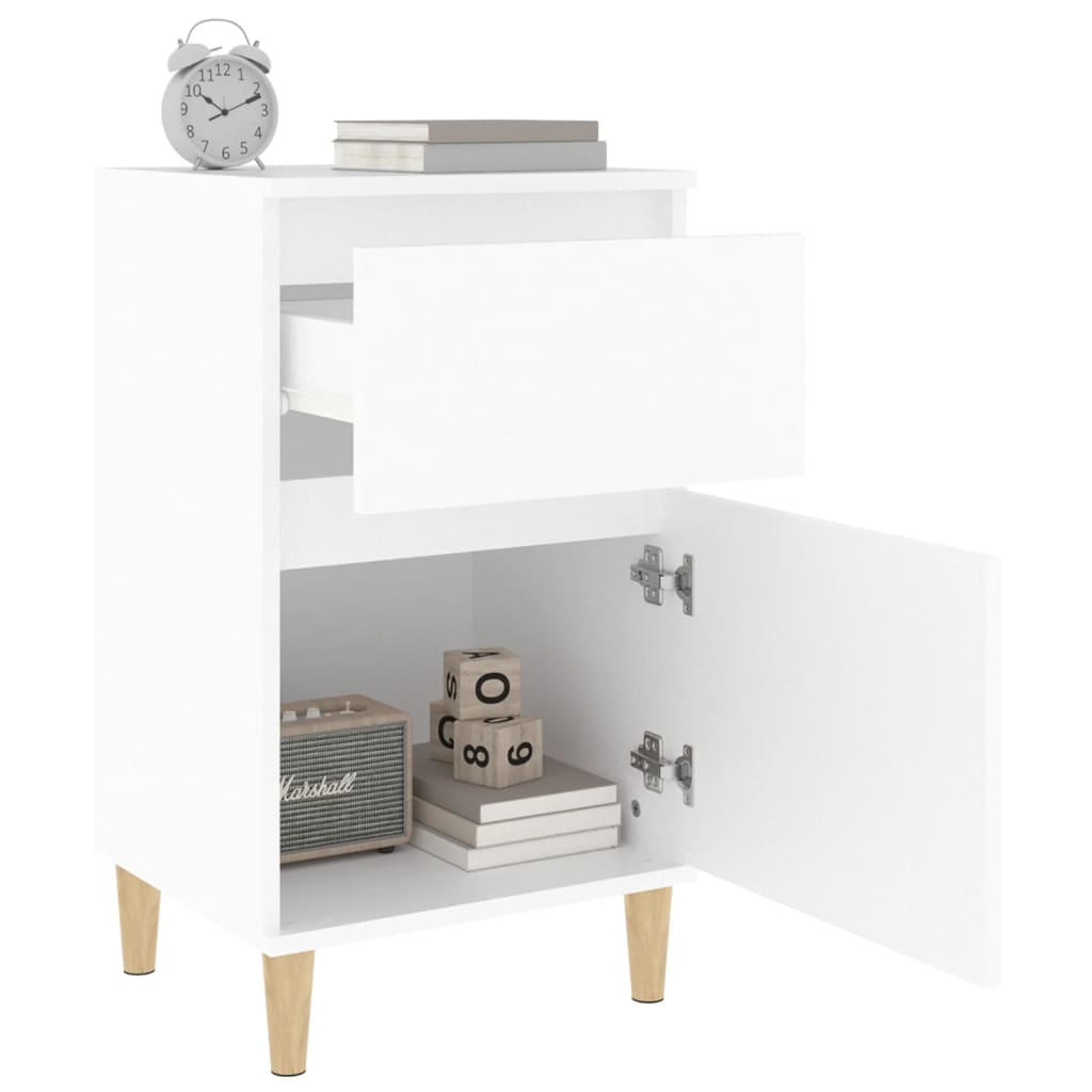 Nightstand White 40x35x70 cm