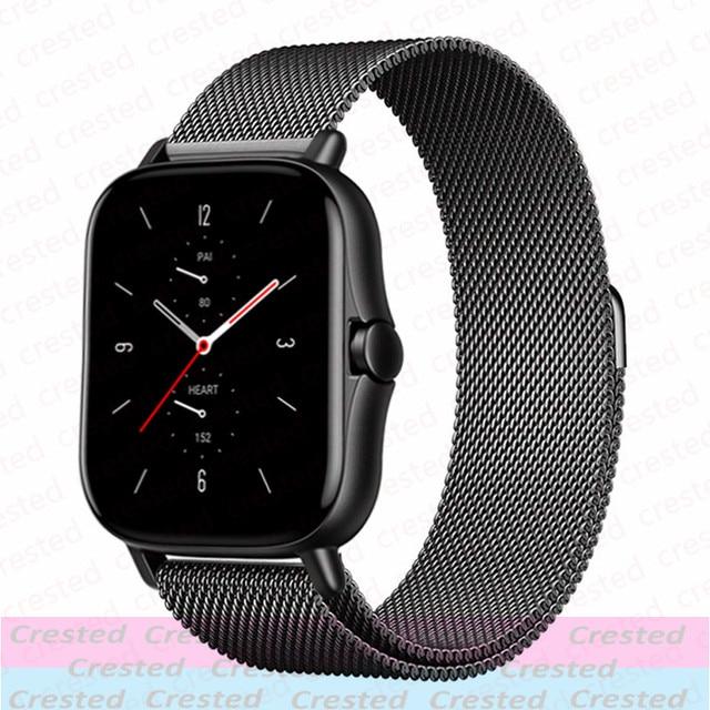 20mm/22mm Magnetic Band For Amazfit GTS/4/2/2e/3/GTS2 Mini/GTR 47mm/GTR2/3/Pro/4 Stratos Metal Watch Bracelet Amazfit Bip Strap
