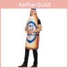 Halloween Beer Bottle Costume With Printed Pattern For Cosplay And Party Celebrations