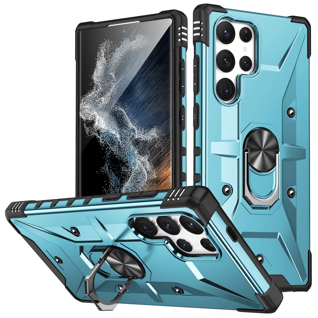 For Samsung Galaxy S25 Ultra Case PC+ TPU Anti-Drop Phone Cover with Ring Kickstand