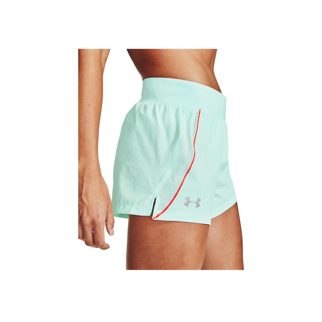 Under Armour Solid Color Logo Reflective Breathable Fitness Running Training Shorts Women Shorts Green 1342856-403