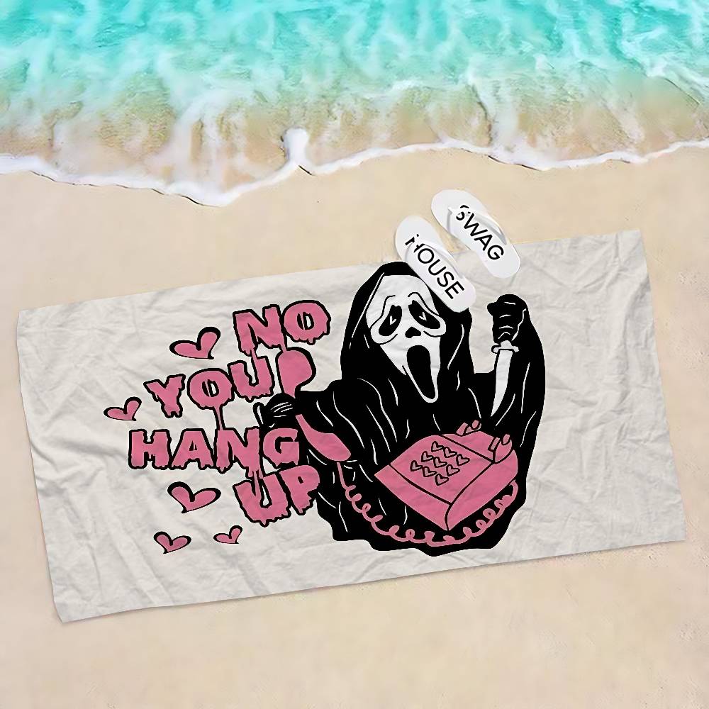 S-SCREAMS Horror Movie Microfiber Printed Beach Towel Mountain Climbing Yoga Beach Swimming Running Absorbent Soft Towel