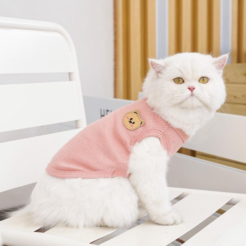 Summer New Pet Clothing Waffle Bear Vest Small and Medium Dog Clothes