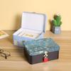 Lockable Retro Tin Box for Cosmetics, Documents, and Jewelry Storage