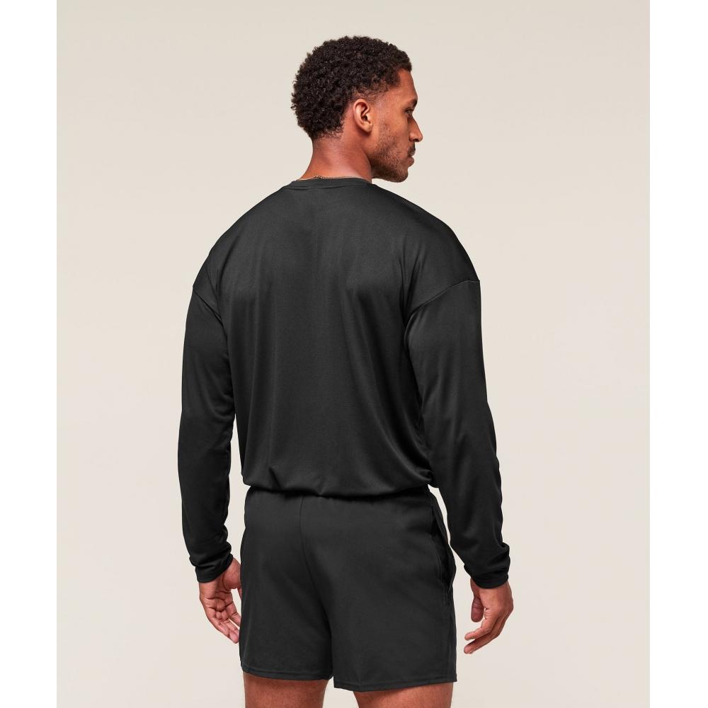 Gymshark Arrival Oversized Long Sleeve T shirT Black A3b4v Bb2j