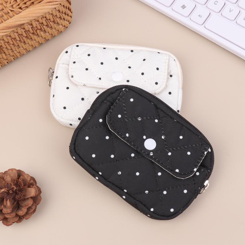 INS Polka Dot Storage Bag Multi-Functional CCD Camera Pouch Cute Coin Card Key Wallet for Daily Use Accessory