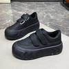 Fashion Velcro Thick Soled Bread Shoes Women 2025 Spring and Autumn New Big Head Board Shoes