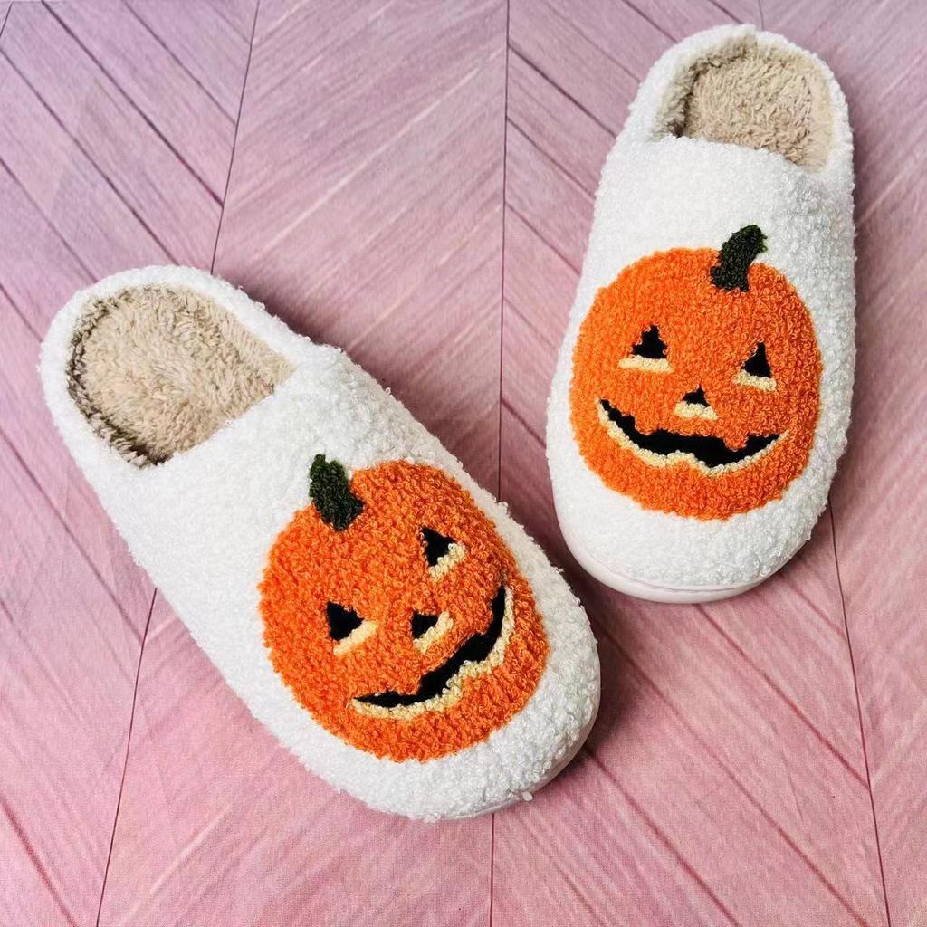 Halloween new home slippers warm men's and women's slippers support sticker code
