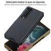 Für Samsaung Galaxy Z Fold 4 Luxus-Beschichtungsoberfläche Schlichtes Lederetui Soft-Touch Rundumschutz Handyhülle