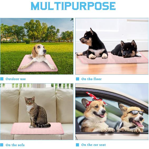 Dog Cooling Mat Large Cooling Pad Summer Pet Bed for Dogs Cats Kennel Pad Breathable Pet Self Cooling Blanket Dog Crate Sleep Mat Machine Washable