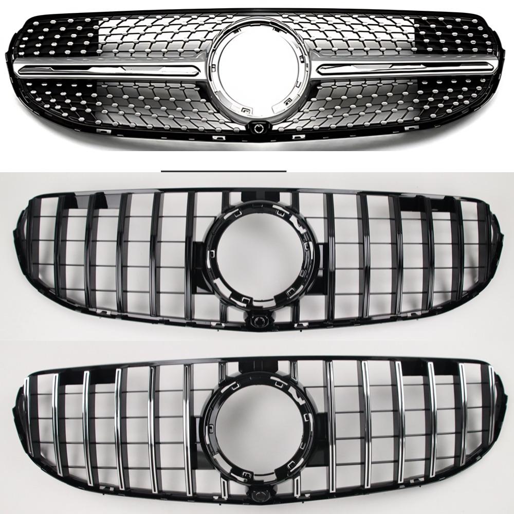 For Mercedes GLC X253 2020-2025 Front Bumper Grille Black Diamond Mesh Grill Panel Accessories GLC200 GLC220 GLC300 AMG Style