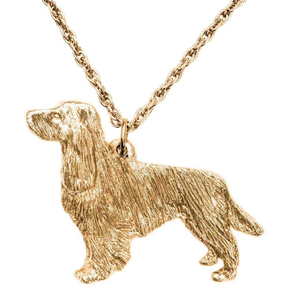 English Springer Spaniel (Undocked Tail) - British-made Art Dog Pendant Necklace Collection