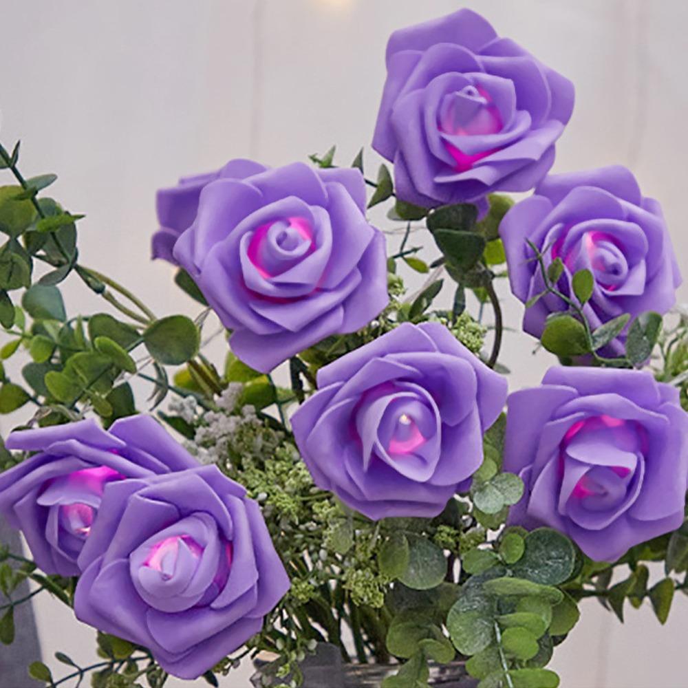 Romantic LED Rose String Lights 1.5/3 M Flower Garland Rose Flower Lights 10/20 LED Warm White Fairy Lights Bedroom Decor