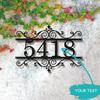 Metal Address Sign House Number Plate Handmade Elegant Home Decor Housewarming Gift