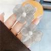 New Flower Hanging Earrings White Enamel Floral Acrylic Petals Crystal Imitation Pearl Dangle Earrings for Women brincos