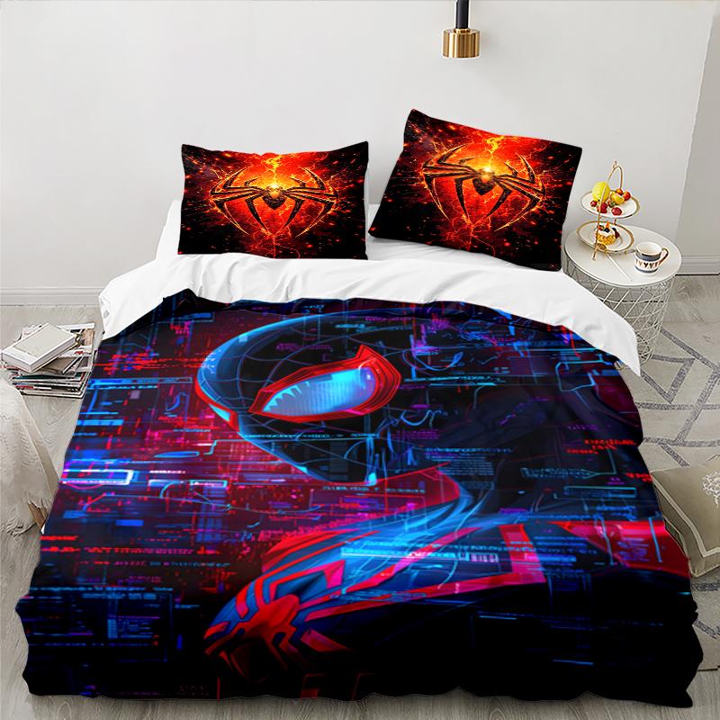 3PCS Red Spider Art Bedding set,Ideal For1pc Duvet Cover And 2pcs Pillowcases Perfect for Christmas gift,Ideal for Bedroom, Dormitory