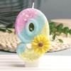 Creative Design Yellow Sun Flower Digital Candles Made of Delicate Cake Candle Decoration Independent Packaging