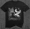 Midnight Alley Cats Shirt – Funny Vintage Smoking Cats Graphic Tee Rebel Cat Humor T-Shirt Cool Cat Lover Gift