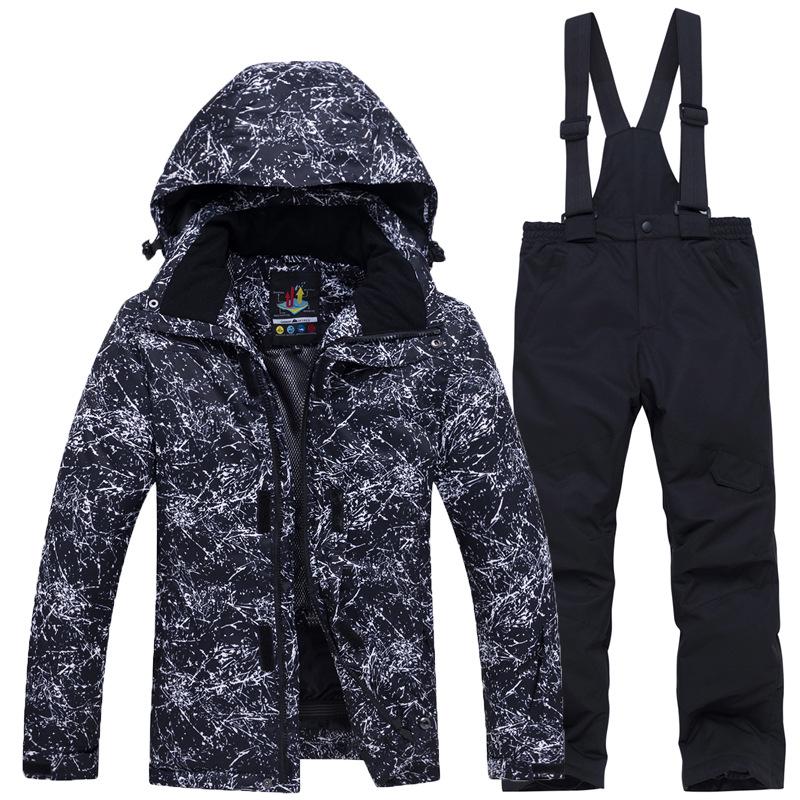 Children's Trendy Ski Suit Set - Warm Top & Pants for Boys and Girls Outdoor Sports