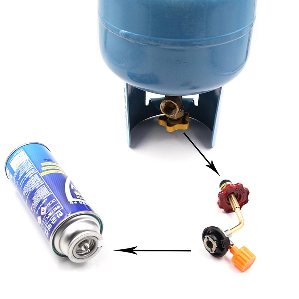 Gas Tank Inflation Valve Butane Gas Refillable Adapter Outdoor Camping Cylinder Tank Inflate Kit