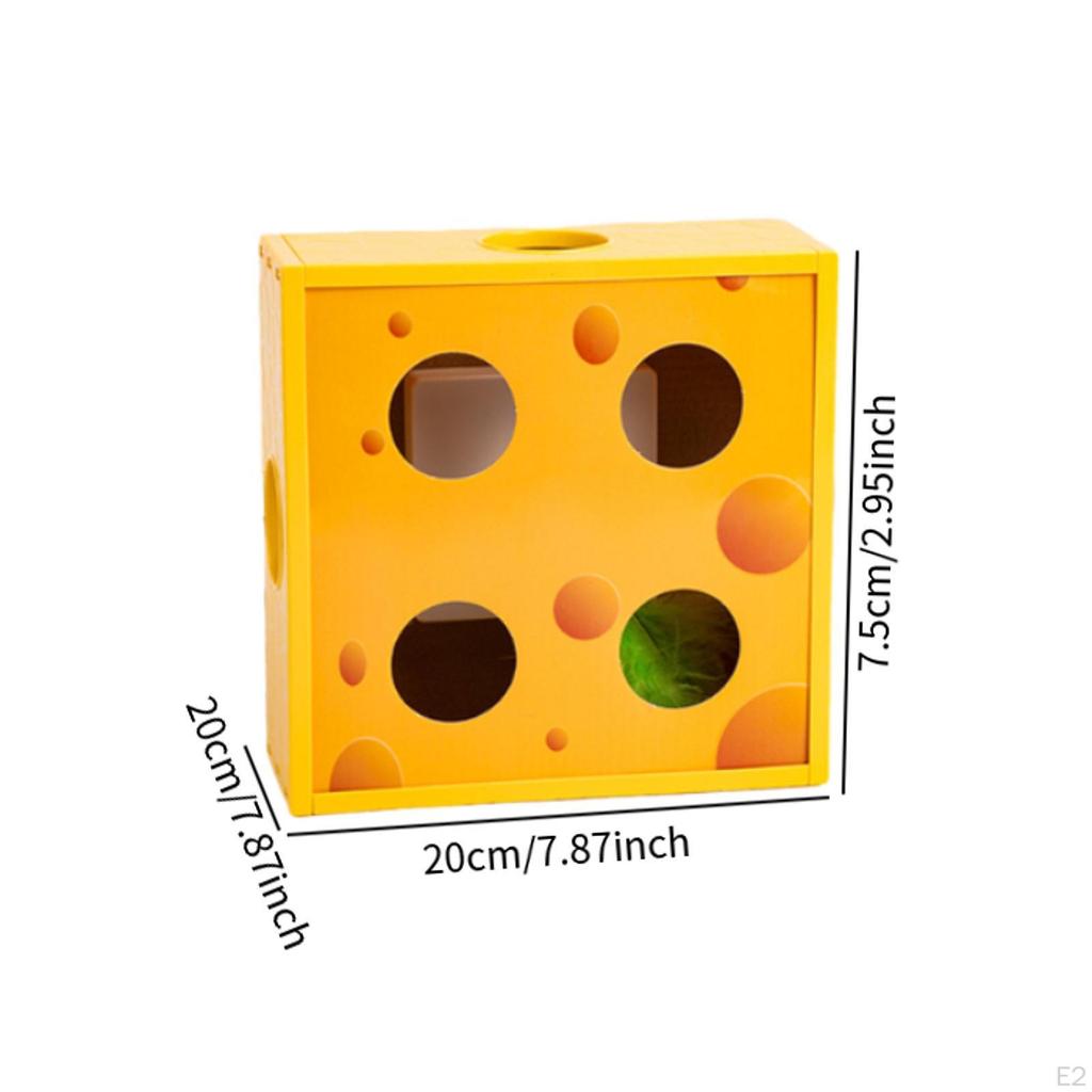 Automatic Cat Toy, Cardboard Design, Cheese Box, Activity for Small And Medium Cats