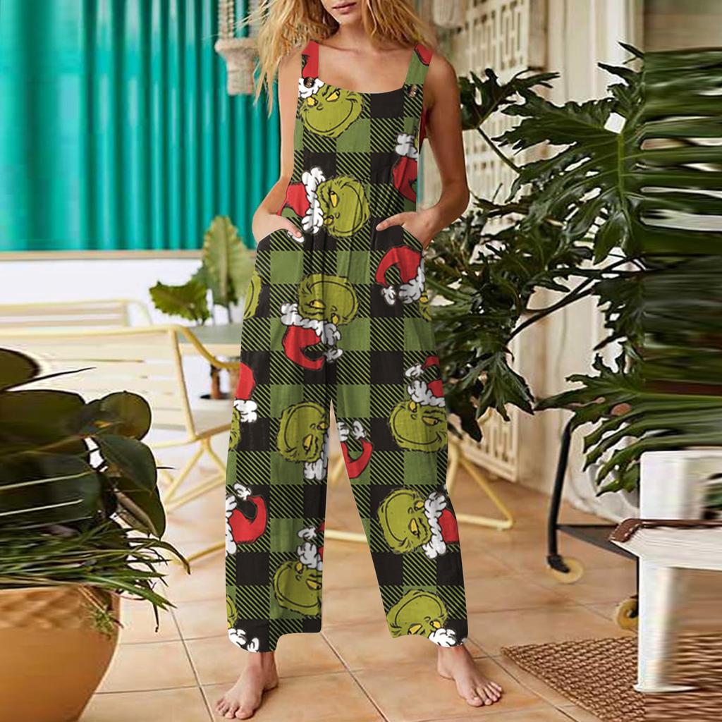 Dámské ležérní overaly kombinézy Nastavitelná ramínka léto bez rukávů Roztomilé pohodlné dupačky s kapsou