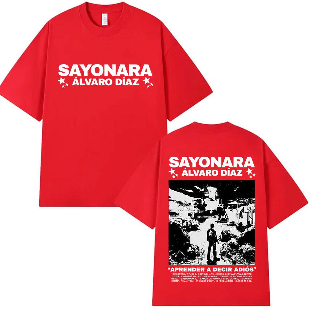 Rapper Alvaro Diaz Sayonara's 2025 Tour Album Cover T-shirt Men's Hip-hop Gothic Summer Print 100% Pure Cotton T-shirt
