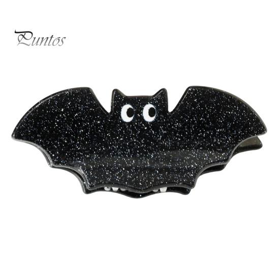 Black Cat Spider Witch Hat Accessories Halloween Cartoon Hair Clips for Women Girls, Acrylic Glitter Pumpkin/Ghost/Bat/Cat Reliable Clamping